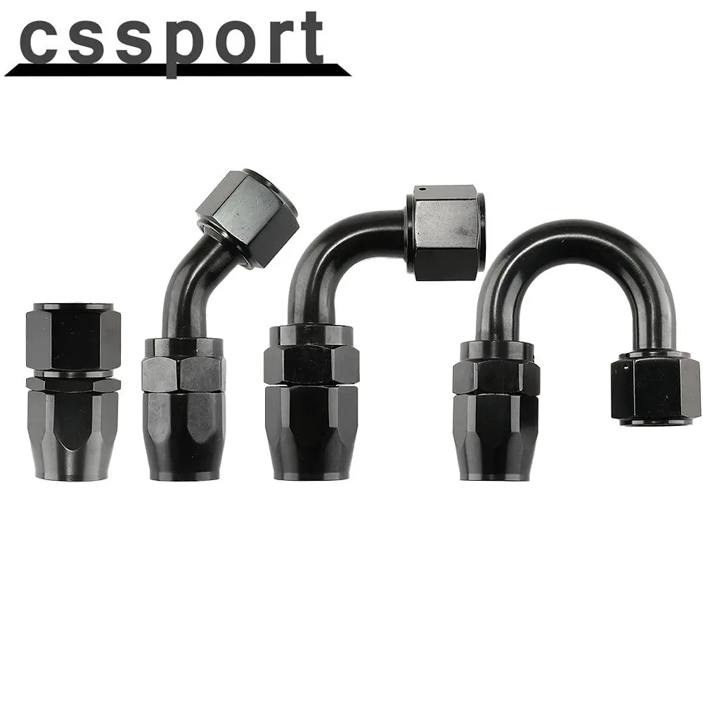 

1 Piece AN4/6/810/12 Straight 0°/45°/90°/180° Degree Aluminum Swivel Hose End Fitting Adapter Oil Fuel Line NPT PLUG Black