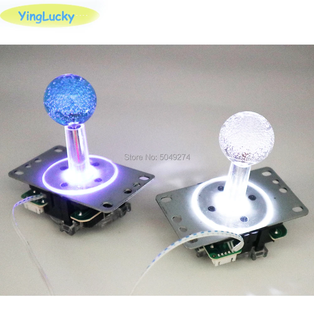 yinglucky  arcade 5 V LED joystick colorido luces iluminadas joystick SANWA tipo 5 pin joystick para Arcade Juego de pesca