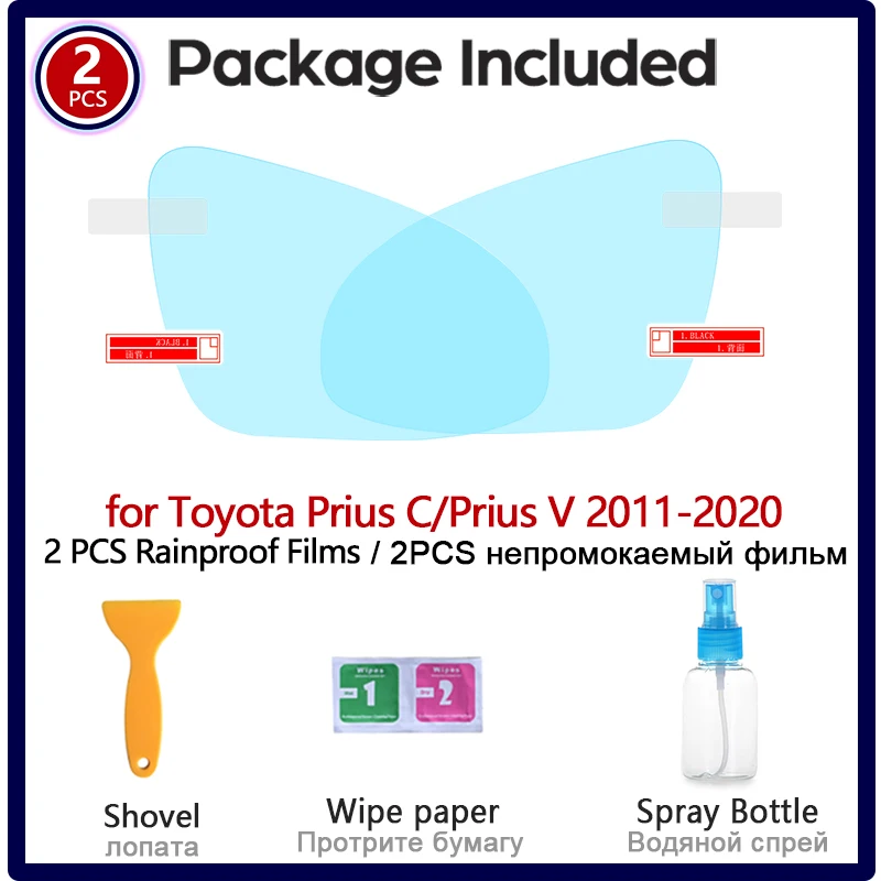 for Toyota Prius C Prius V 2011~2020 Full Cover Anti Fog Film Rearview Mirror Rainproof Anti-Fog Accessories 2012 2014 2016 2018
