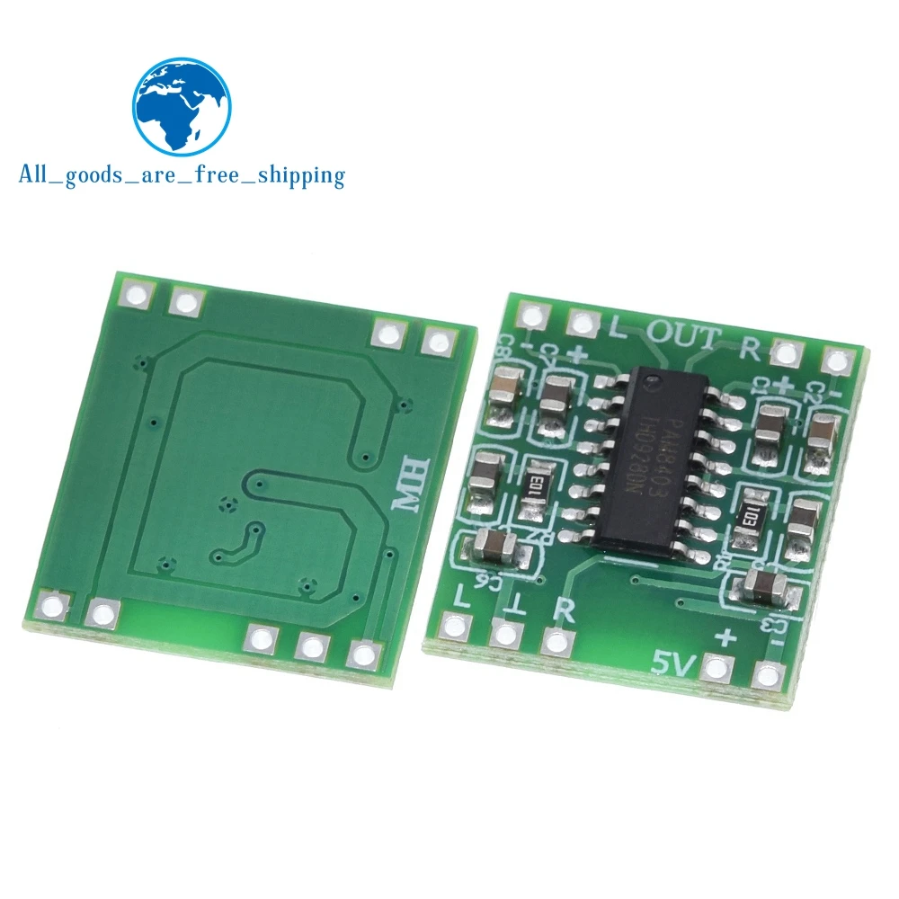 TZT 10PCS PAM8403 Super mini digital amplifier board 2 * 3W Class D digital amplifier board efficient 2.5 to 5V USB power supply