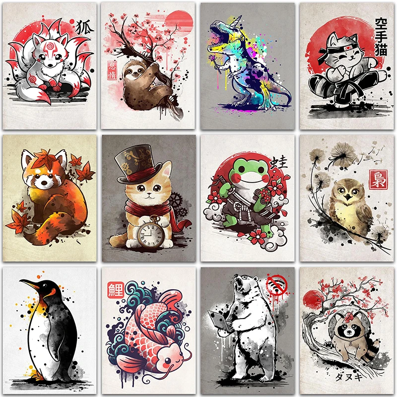 5D DIY Diamond Painting Kit animals anime cat sloth Fox Kara Full Square&Round Diamond mosaic embroidery Cross stitch home decor