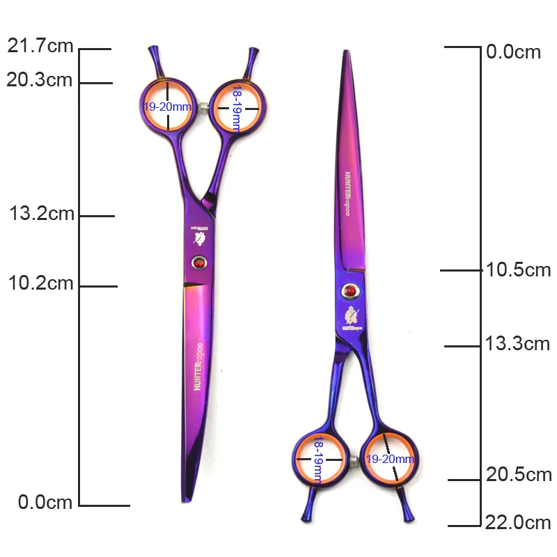Tijeras de acero inoxidable HT9163, 8 pulgadas, tijeras de aseo para perros y gatos, peluquería, belleza, tienda de mascotas, cortadora de adelgazamiento