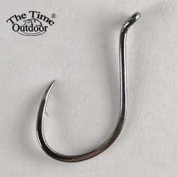 100pcs Thetime Octopus Fishing Offset Hooks Strong Pull High Carbon Jig Barbed Saltwater Single Hook Accessories Carp Tackle