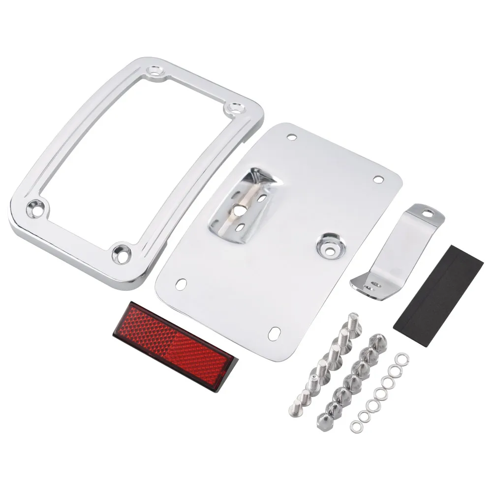 

New Motorcycle License Plate Bracket Mount Frame Kit Rear Registration Plate Holder For Harley Softail Springer Classic Deluxe