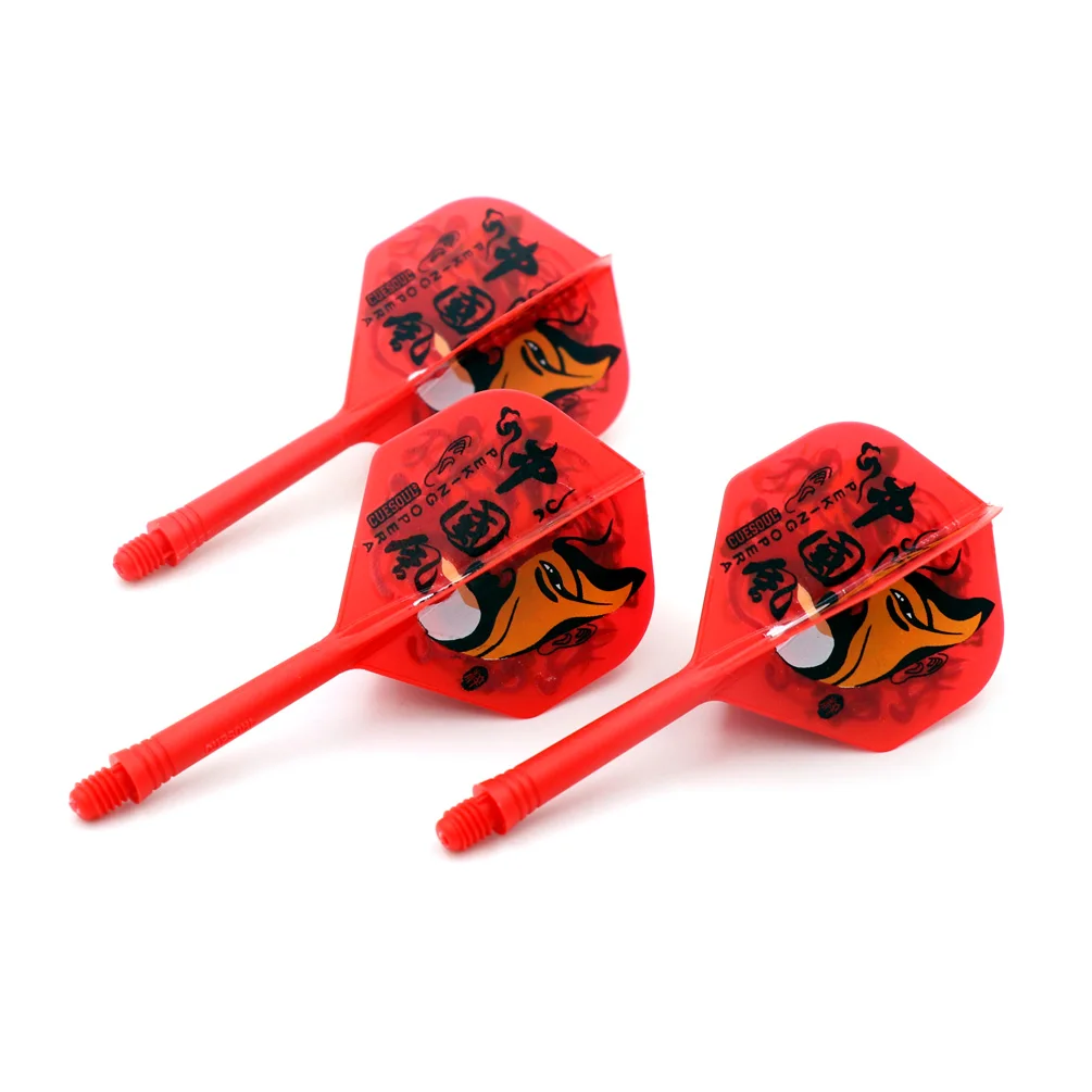 CUESOUL ROST Integrated Dart Shaft and Flights Standard Shape,Peking Opera Design,Set of 3 pcs