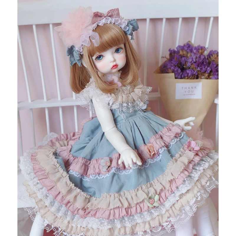 BJD dress doll colorful fairy dress 3 pieces doll dress +hair band + socks for 1/6 1/4 1/3 BJD doll accessories dol clothes