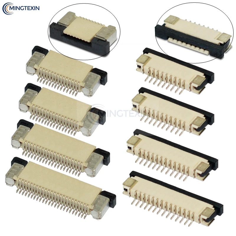 

10pcs FPC Connector 0.5mm/1.0mm Pitch Drawer type Upper/ Bottom contact Type Socket FFC Flat Cable Socket 4P 5P 6P 8P 10P-60Pin