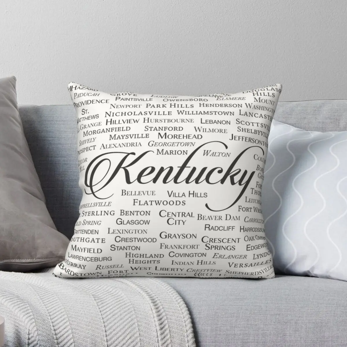 Kentucky Square Pillowcase Polyester Linen Velvet Printed Zip Decorative Sofa Cushion Cover Wholesale 45x45