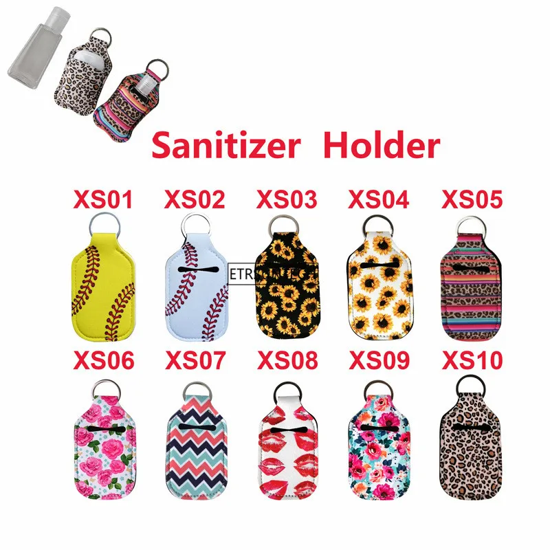 10Sets Empty Travel Size Bottle and Neoprene Keychain Holder Refillable 30 ML Flip Cap Reusable Bottles for Soap, Lotion, Liquid