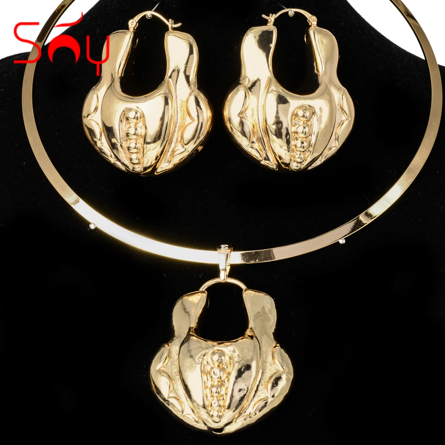 

Sunny Jewelry Hot-Selling African Jewelry Sets For Women Earrings Pendant Collar High Quality Trendy Daily Wear Engagement Gift