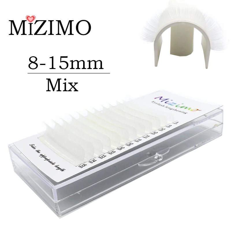 New White Color 8-15 Length Mixed With Natural Softness Extended Professional Grafting False Eyelashes Makeup C/D