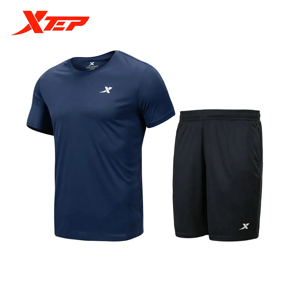 Xtep Summer Sports Set Men\'s Basketball Running Short And T-Shirt  Fitness Quick-drying Comfortable Sportswear 879229410252