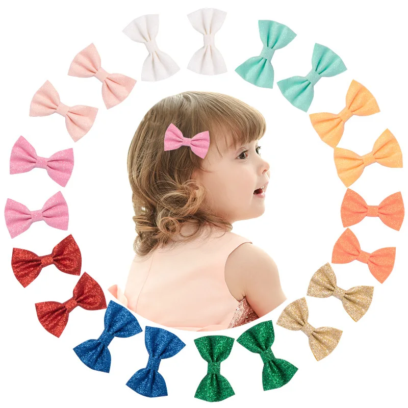 Candy Shining Baby Girls Bows heads Bowknot Children Hair Clips Princess Hair Clips