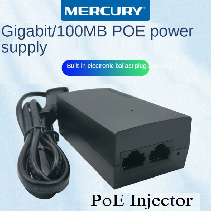 PoE Power Supply, 1 PoE Port 8W/16W/30W 1000Mbps PoE Injector, Input AC 100V-240V Output DC53.5V, Support IEEE802.3u IEEE802.3ab