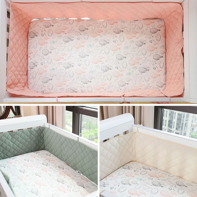 Baby Crib Bumper Cotton Thicken Crib Around Cushion Cot Protector Pillows Newborns Room Bedding Decor