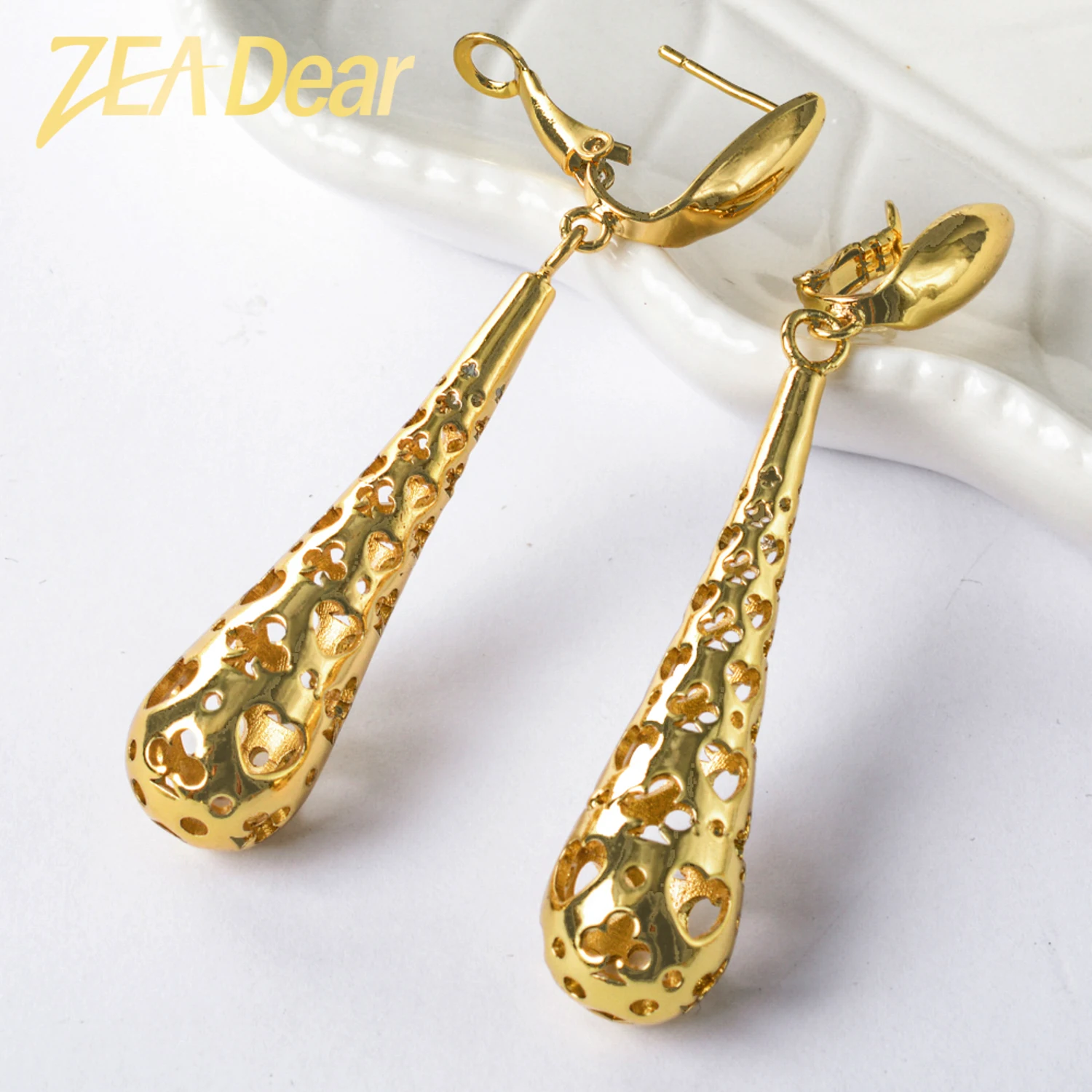 ZEADear Jewelry Fashion Copper Drop Earrings Gold Plated Bohemia Classic For Women Lady High Quality Trendy Daily Wear Gift