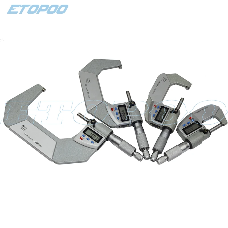 0-25mm 25-50mm 50-75mm 75-100mm electronic micrometer 0.001mm IP65 water proof  digital micrometer thickness caliper gauge