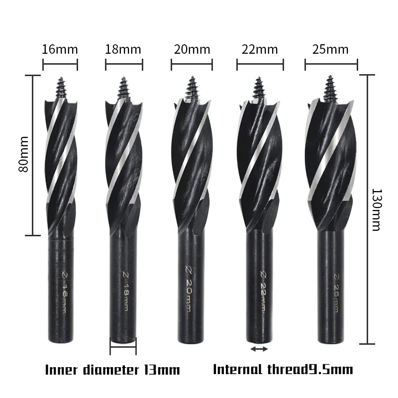 ไม้ Brad Point Drill Bits ไฟฟ้าประแจ Air ชุดหกเหลี่ยม Tapper สี่ช่อง4-Blade เจาะบิต