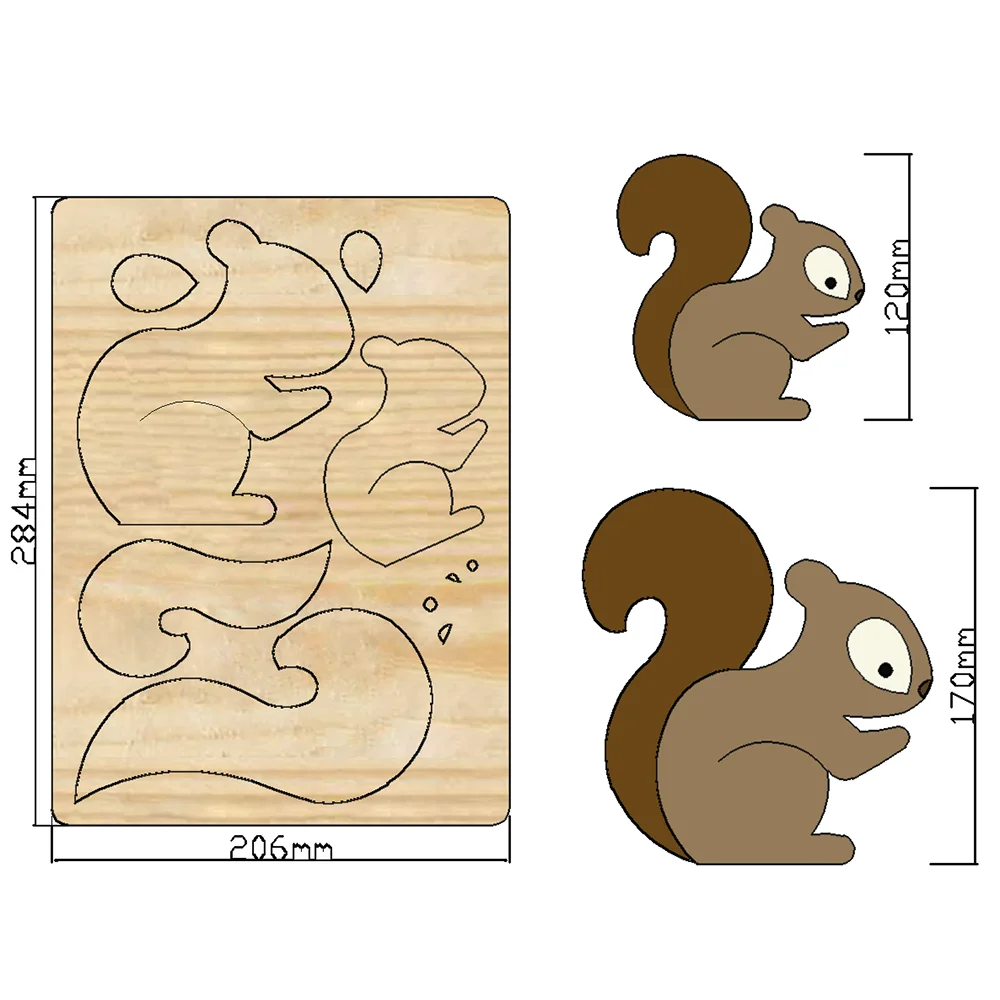 2022 New squirrel Cutting Dies  Wooden Dies Suitable for Common Die Cutting Machines on the Market