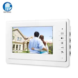 Wired Video Doorbell Intercom Indoor Monitor 7 inch Color TFT-LCD Screen 12/25 Ringtone Two-way Audio Door Phone Panel for Home