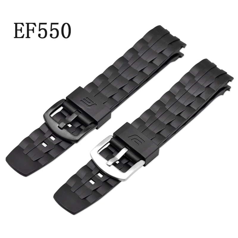 for Casio Edifice Series Strap EF-550/EF523 Rubber Watch Straps for Casio EF550 Diving Sport Watchband Wristband Bracelet