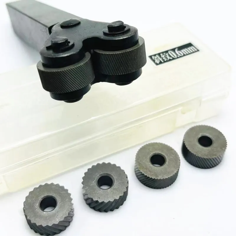 6PCS Reticolato Zigrinatura Della Lama di 0.6 millimetri 1.0 millimetri 2.0 millimetri HSS Foro Interno Goffratura Ruota + 1PCS 16mm x 18 millimetri In Acciaio Tornio Strumento di Supporto Piano Cottura