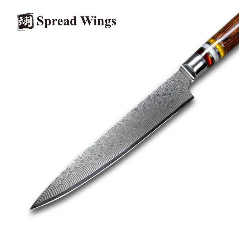 SW Knives 67 Layer Facas Damascus  Steel Handmade Kitchen 6 Inch Utility  Knife  Wood  Handle for Vegetables Cooking Tools Gifts