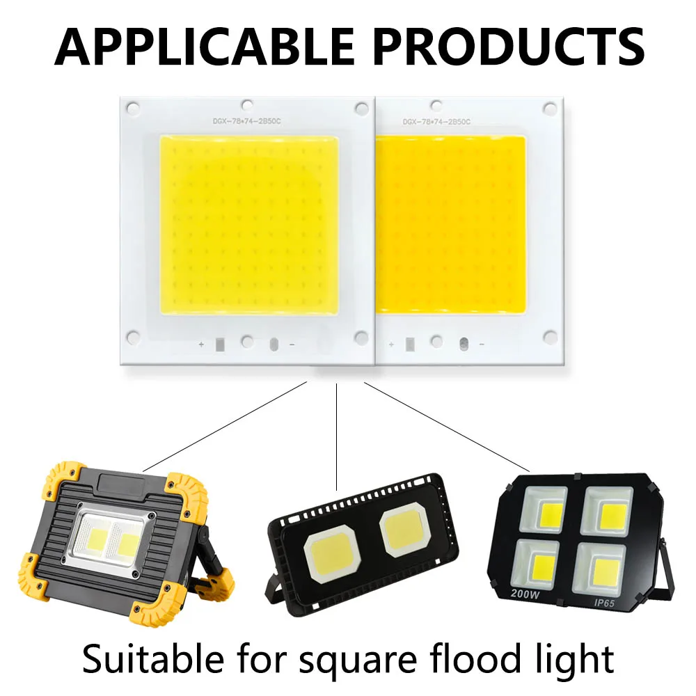 50W High Brightness LEDs COB Lamp Bead DC 150V 300mA DIY Flood Light 50000LM Cold And Warm White LED Spotlight Outdoor Chip Lamp