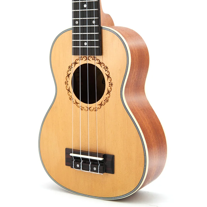 JLM 21 Inch Ukulele 4 Strings Hawaiian Mini Guitar Ingman Spruce Wood Top Panel Ukelele ABS Edging Uku