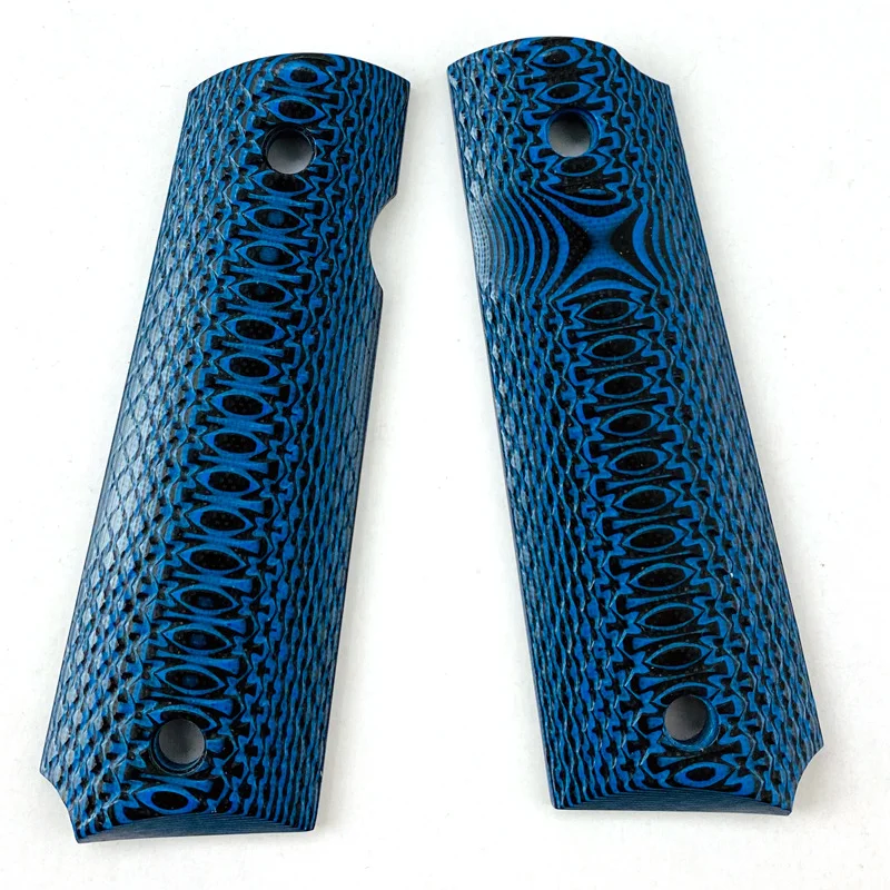 1 Pair Textured Tactical G10 1911 Grips Handle Patches Full Size CNC Custom DIY Making Scales Accessories Parts Decor Slabs Blue