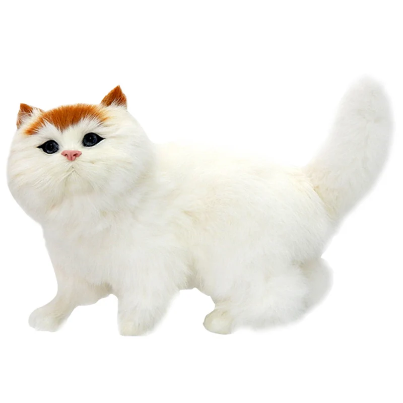 Dorimytrader lifelike cuddly animal cat plush toy realistic animals pet cats toy decoration gift 35 x 20cm DY80020