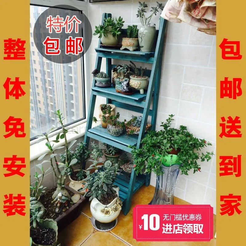 Folding Plants Stand 3/4 Tier Ladder Shelf Wood Bookshelf Storage Rack Home Garden Deco Plants Stand Flower Pot Rack