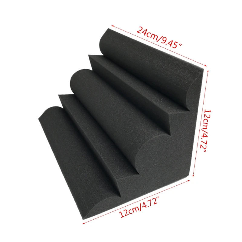 Corner Acoustic Soundproof Foam, High Density, Flame Retardant, Bass Trap, Sound Absorption, Wall Padding, 12Pcs