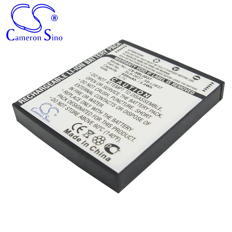 CameronSino Battery for Samsung Digimax i6 PMP L50 L60 L70 L80 i70 i70S L700 L73 fits Samsung SB-L0837 Digital camera Batteries