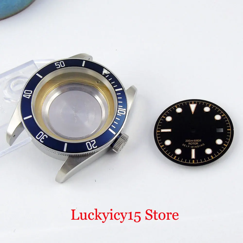 41mm Watch Case Stainless Steel Sapphire Glass+30.4mm Watch Dial Fit ETA 2836 MIYOTA 8215 Movement