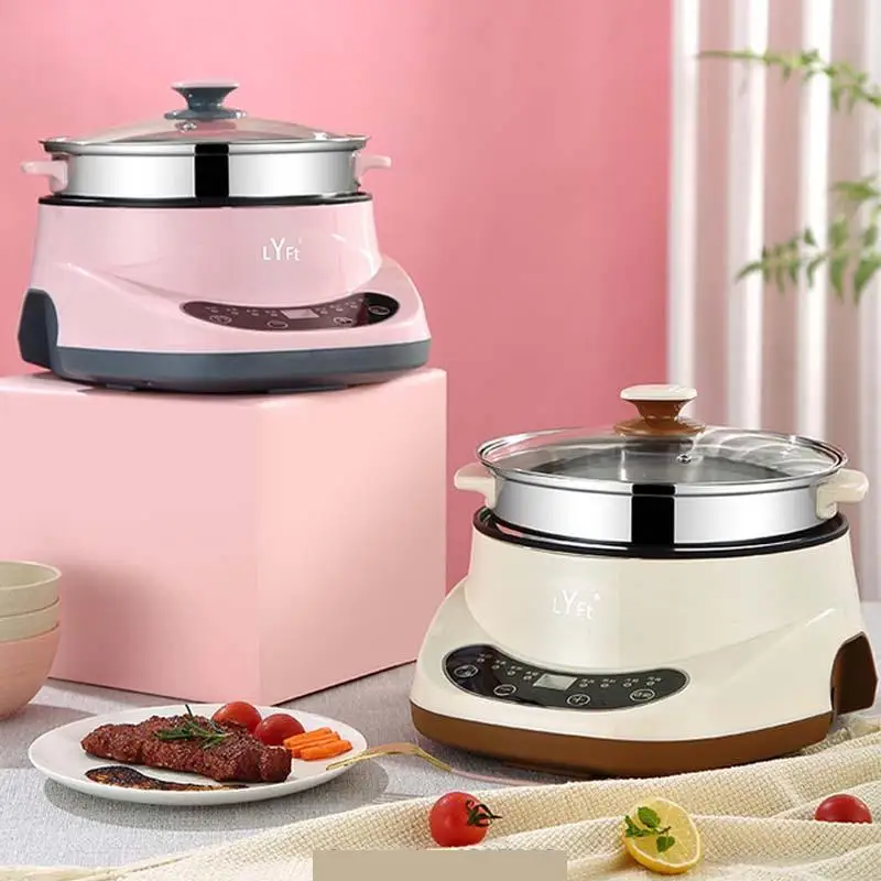 Thông Minh Điện Đa Chức Năng Nấu Nướng Chảo Rán Điện Hộ Gia Đình Không Dính Ký Túc Xá Cháo Làm Xông Hơi