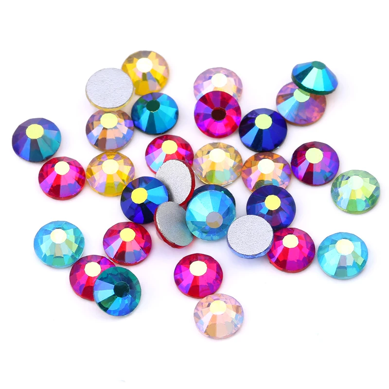 SS16 SS20 SS30 Glitter Strass Kristall AB Nicht Hot Fix Flache rückseite Strass Bekleidung für Nail art Stoff Garment – Detail 6