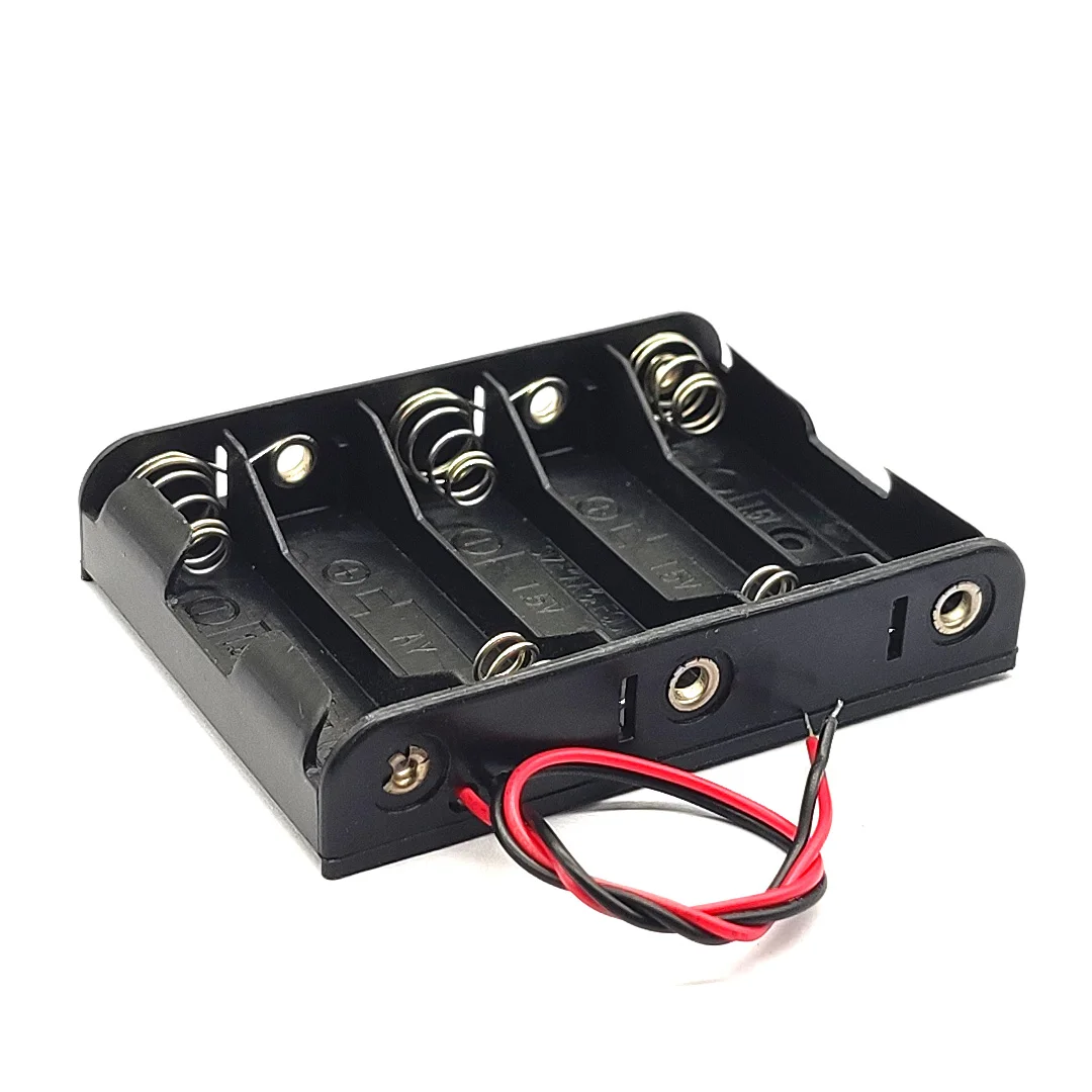 5AA 7,5 V Power Batterie Lagerung Fall Kunststoff Batterie Box 5 AA Batterie Halter Batterie Fall Mit Kabel Serie 5 slots DIY