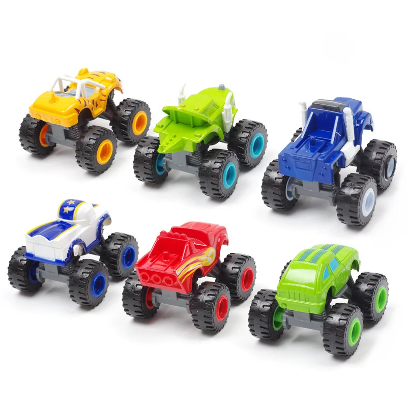 6pcs/Set Blazed Machines Car Toys Anime Figure Model Blaze Diecast Crusher Truck For Children Boys Christmas Birthday Gifts