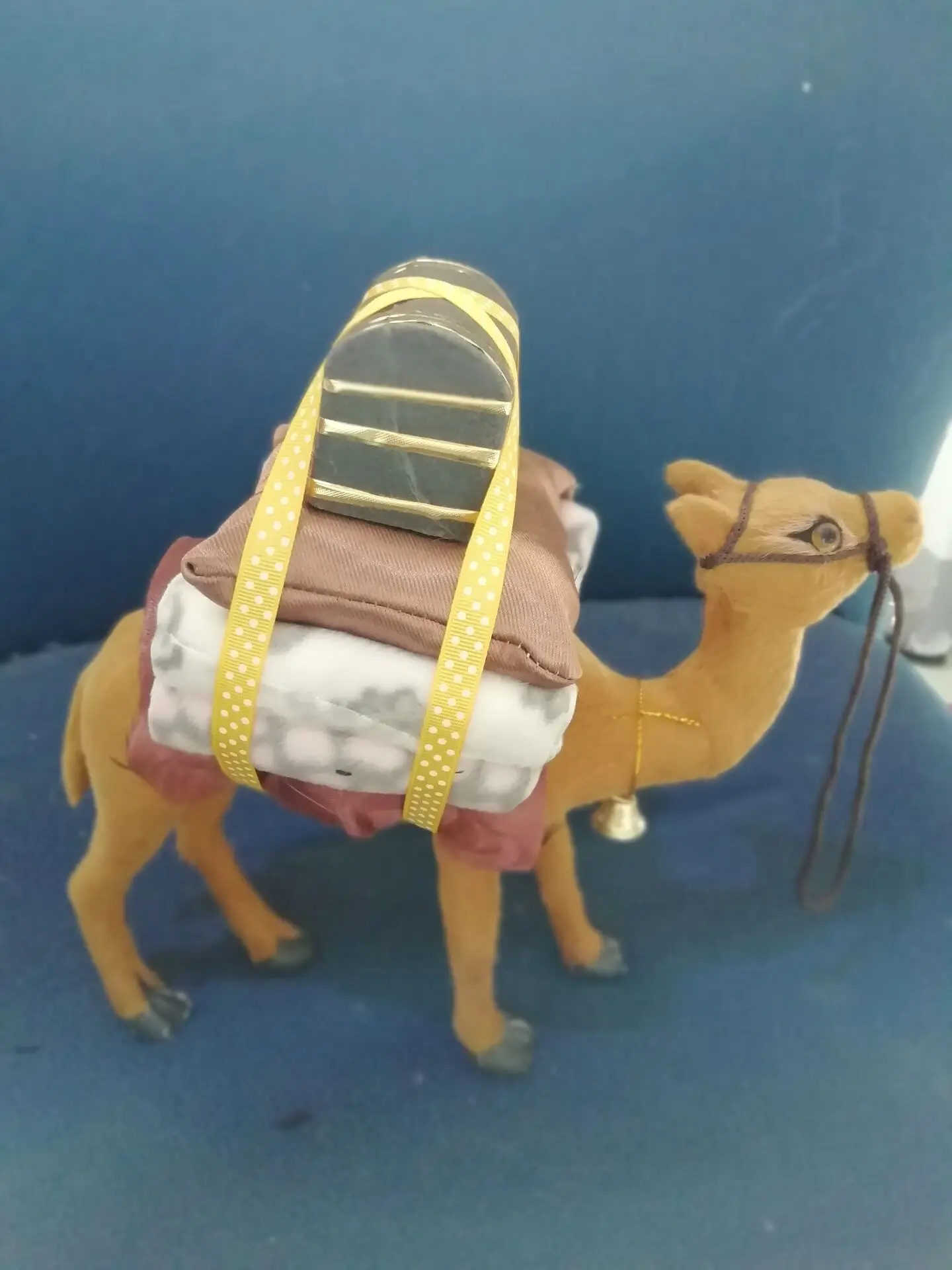 simulation camel handicraft plastic&furs 25x23cm taking cargo camel model prop,home decoration furnishings gift d1349