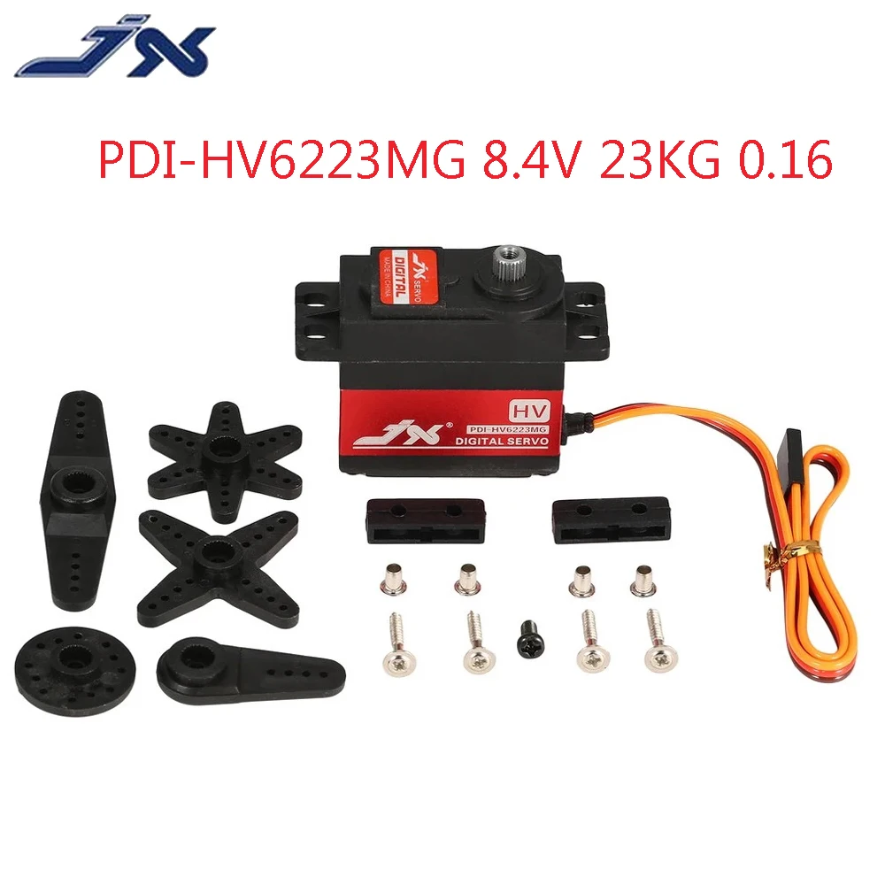 

JX Servo PDI-HV6223MG 8.4V 23KG 0.16 Sec Metal Gear Digital Standard Servo for 1/8 1/10 RC Car Robot Airplane Drone Aircraft