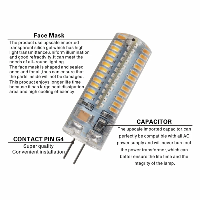 G4 LED Lâmpada de Halogéneo, AC, DC, 12V, 220V, 1W, 2W, 3W, 4W, 5W, 360 graus, holofotes, iluminação do candelabro, lote 10pcs