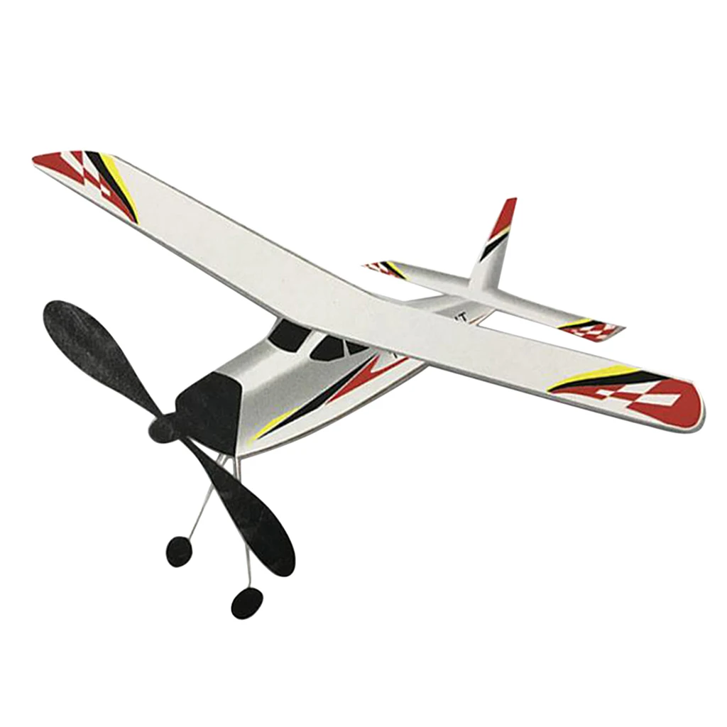 Rubber Band Elastic Powered Plane Police Knight Aircraft Outdoor Flying Toys