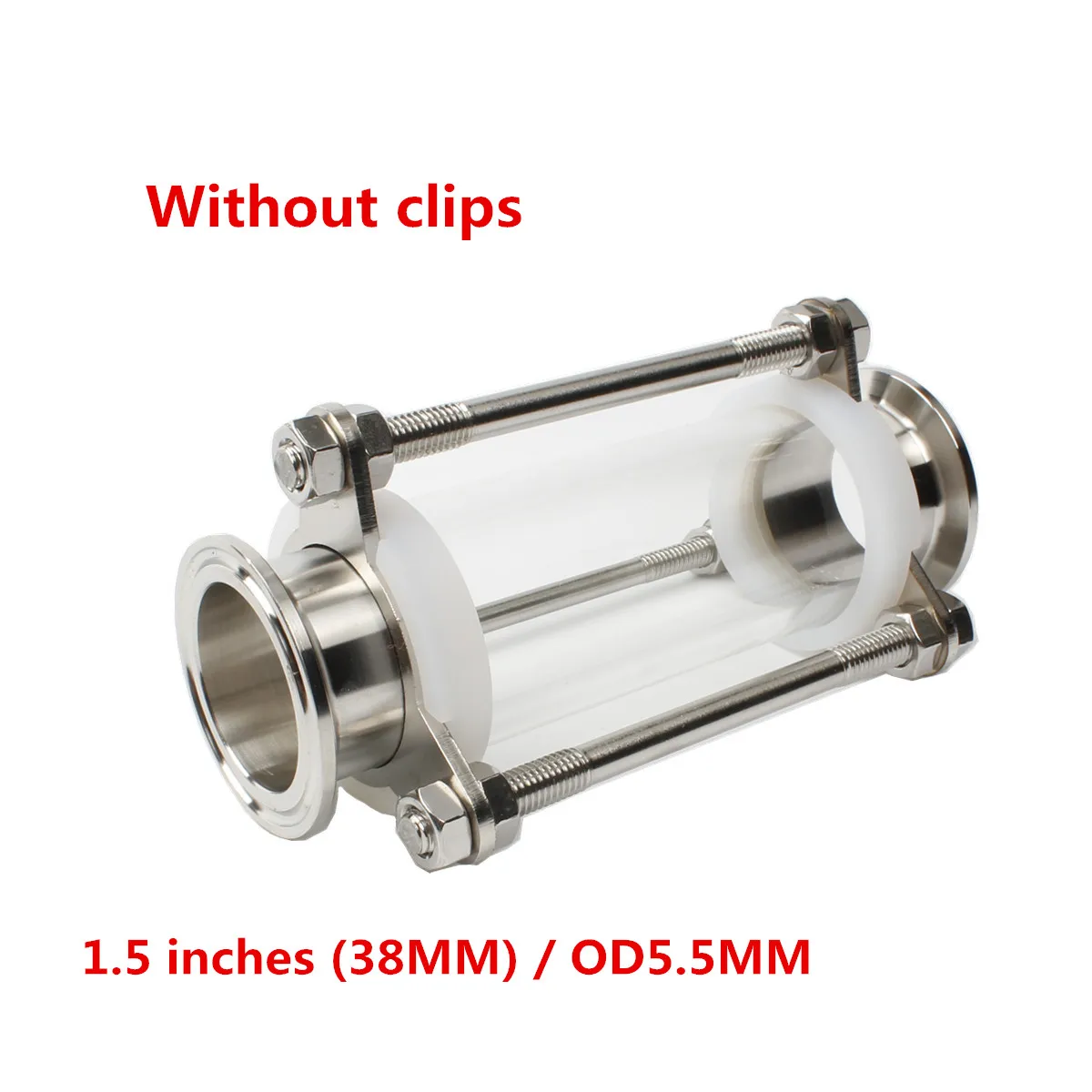 

304 Stainless Steel 1.5" (OD50.5MM) Tri Clamp Clover Sanitay Flow Sight Glass Diopter