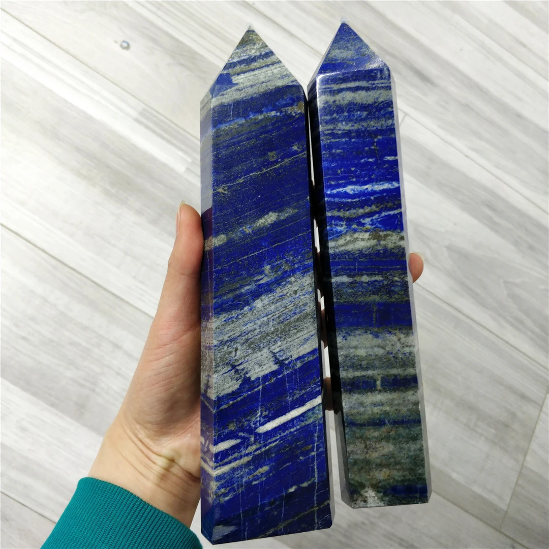 

15-20CM Natural Lapis Lazuli Mineral Raw Stone Large Tower Obelisk Ornament Home Decoration Healing Crystal Point Spiritual Gems