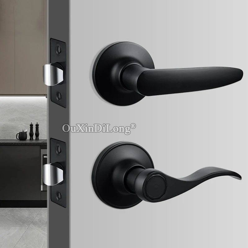 European Mortise Solid Door Lever Lock Interior Living Room Bedroom Bathroom Door Locks Center Distance 60~70mm Adjustable