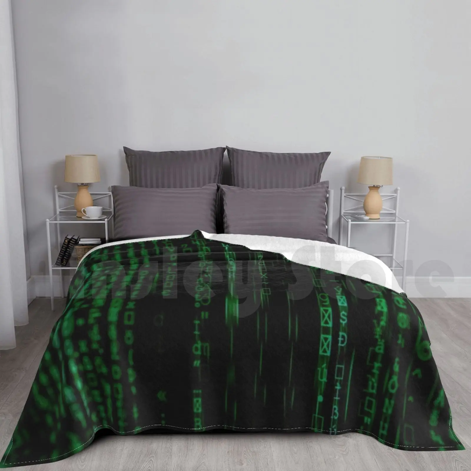 The Matrix Code Blanket For Sofa Bed Travel Funny Cool Old Fashion Oldschool Great Like Fun Good Amazing Cyber