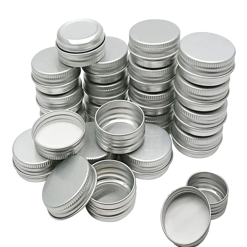 5Pcs 5g 10g Aluminum Tin Jar for Cream Balm Nail Candle Cosmetic Container Refillable Bottles Tea Cans Metal Box Candle Jars