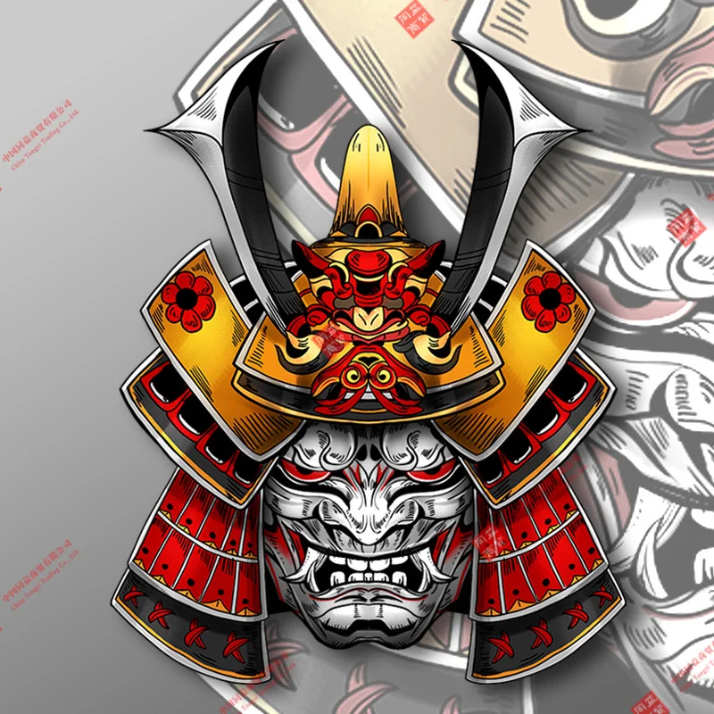 Japan Demon Ghost Samurai Car Stickers Skull Prajna Auto Fuel Tank Hannya Decal Vinyl Laptop Shape Car Decal  Decoration Laptop