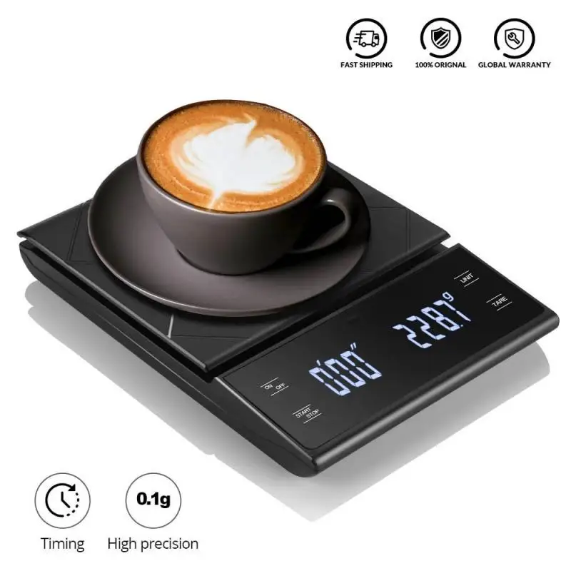 Kitchen Electronic Scales Digital Coffee Scale With Timer High Precision LED Display Household Weight Balance Measuring Tools